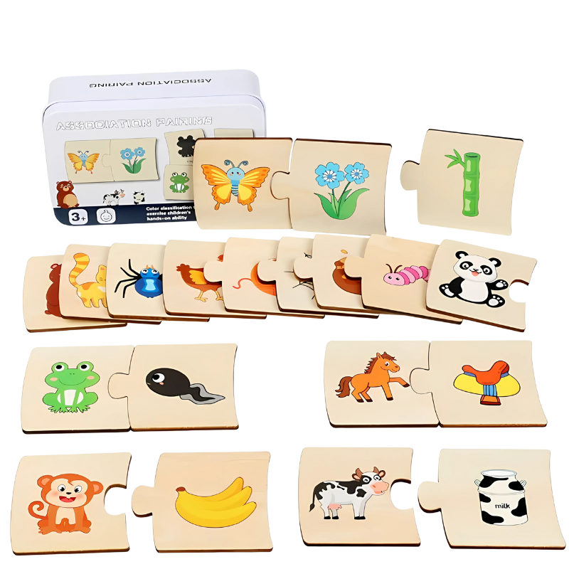 A child excitedly engaging with the number matching game, an educational Montessori toy for early learners