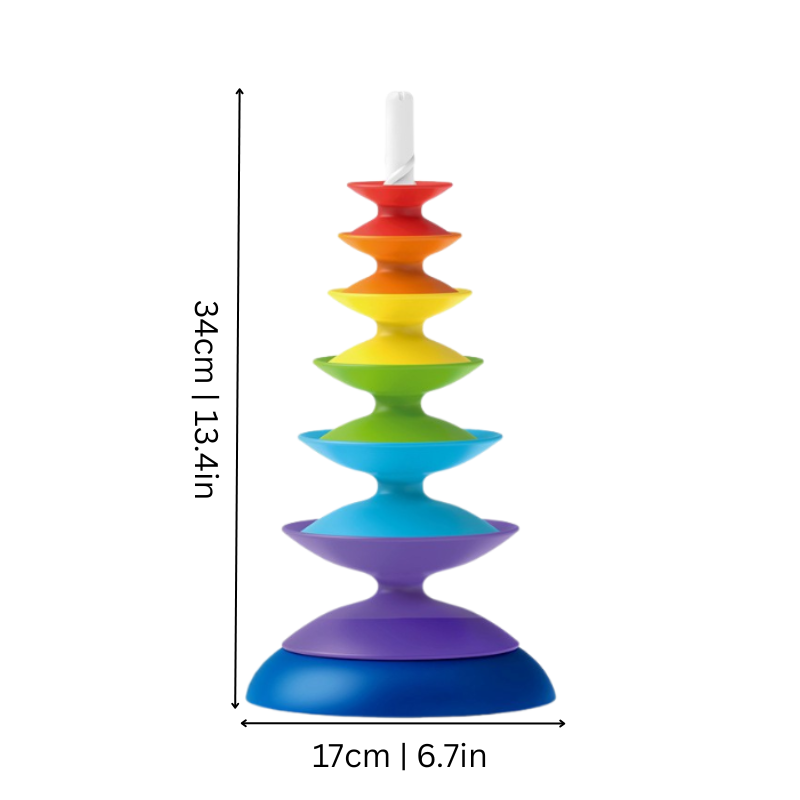 Toddler problem-solving with unisex educational stacking rings, plastic baby toy for preschool learning