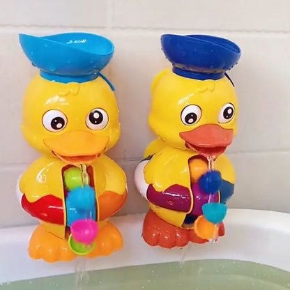 Bright blue elephant water wheel bath toy, a fun and engaging shower toy for toddlers
