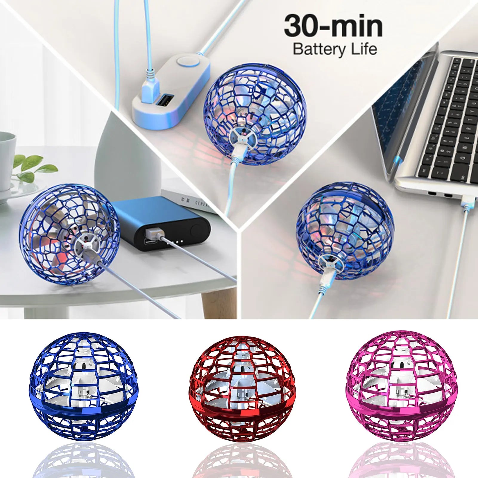 Blue luminous boomerang ball, a unique flying toy for unisex kids, great for gifts.