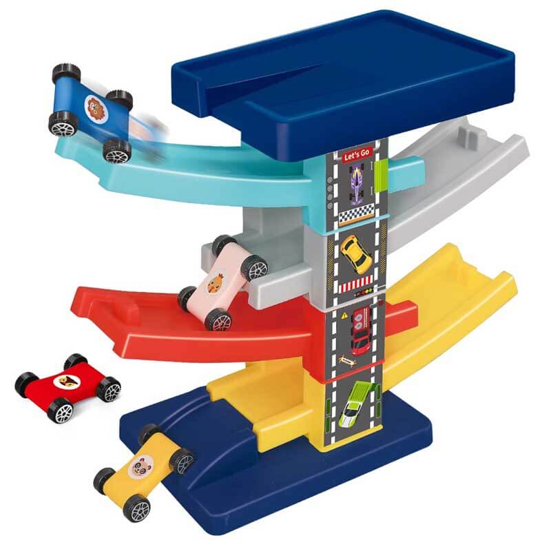 Unisex racing track toy, encouraging imaginative play for boys and girls