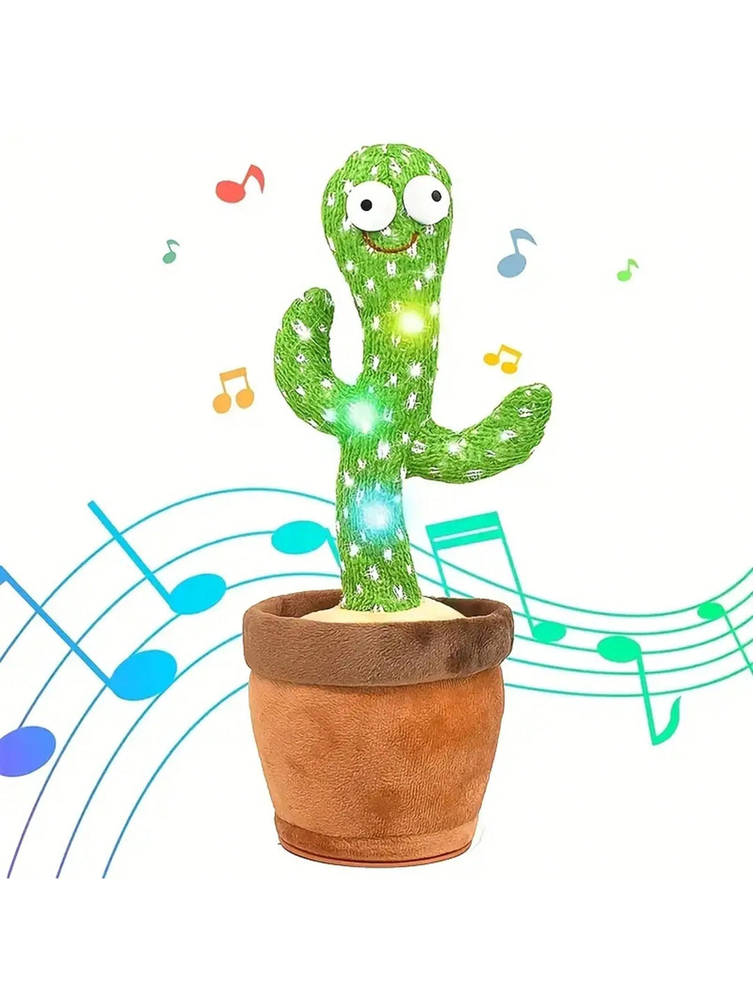Cute green talking cactus toy for kids, mimics sounds & dances. Engaging interactive baby musical toy.