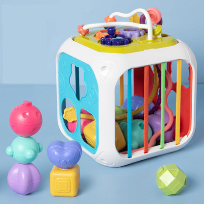 Educational stacking cube for kids, a unisex shape sorter for sensory play