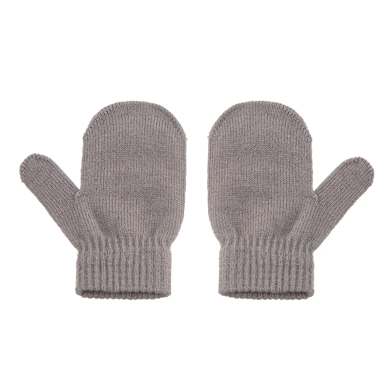 Navy blue knitted winter hat with pompom and matching gloves for unisex baby fashion