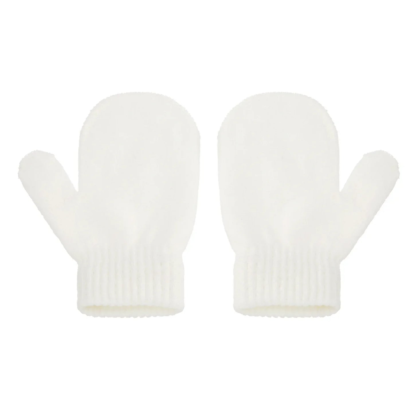 Warm chunky knit pompom hat and gloves set for kids, essential winter cold weather gear