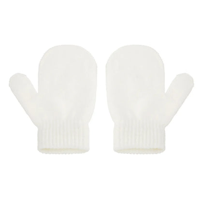 Warm chunky knit pompom hat and gloves set for kids, essential winter cold weather gear