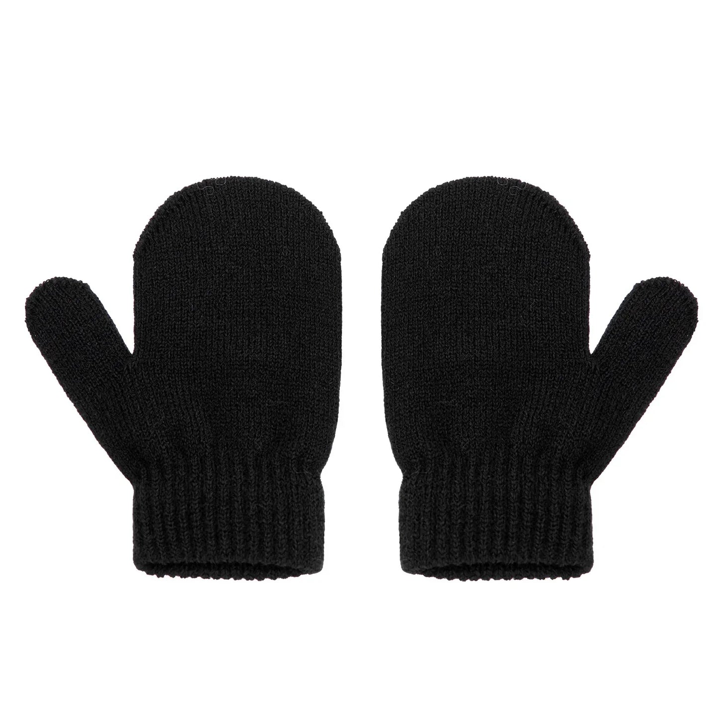 Soft acrylic knitted pompom hat and gloves, a comfortable and warm baby winter set
