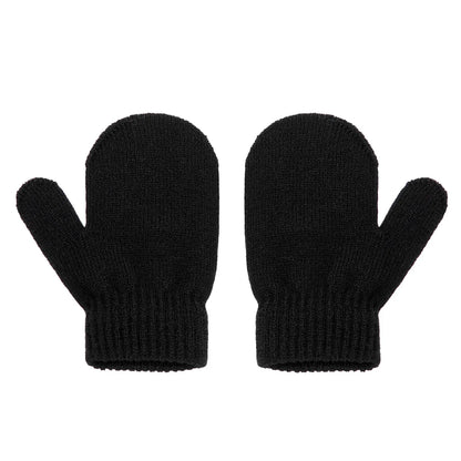 Soft acrylic knitted pompom hat and gloves, a comfortable and warm baby winter set