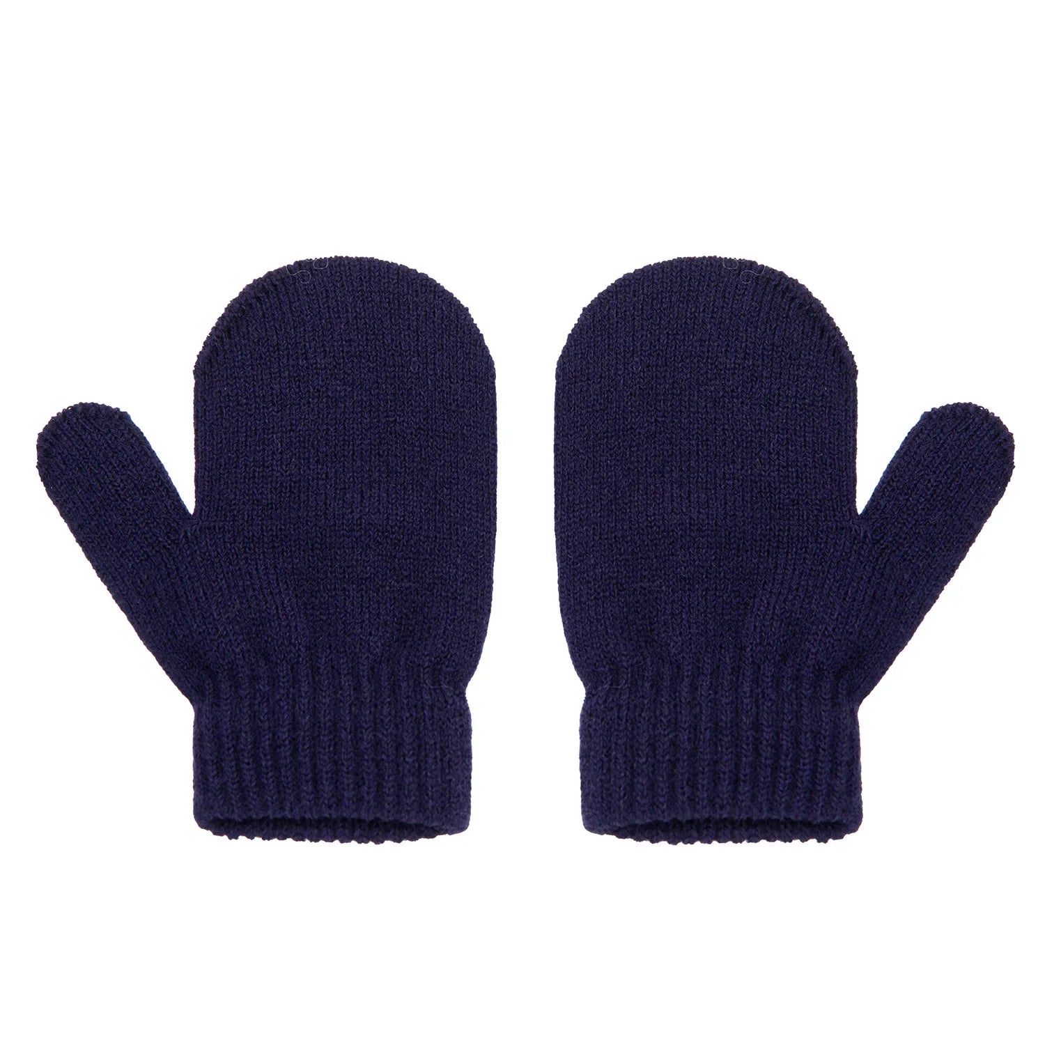 Toddler's knitted pompom hat and gloves with ribbed cuffs, ensuring a snug fit