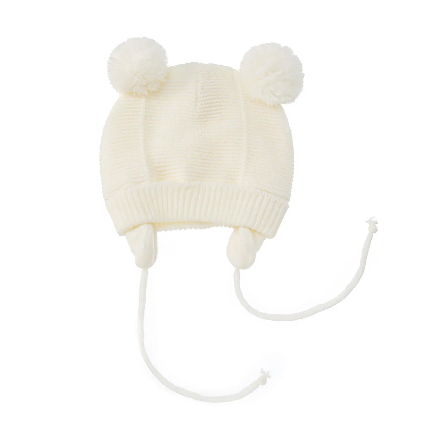 Warm knitted pompom hat and gloves for toddlers, a unisex baby winter accessory set