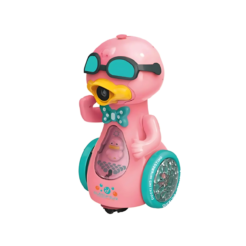 Adorable light-up musical bubble duck, a fun toy for toddlers to enjoy bubbles.
