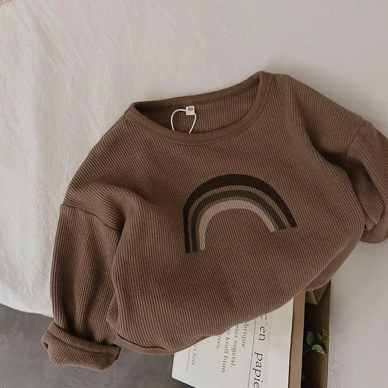 Kids' unisex t-shirt with long sleeves, essential cotton blend for daily wear