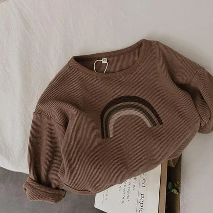 Kids' unisex t-shirt with long sleeves, essential cotton blend for daily wear