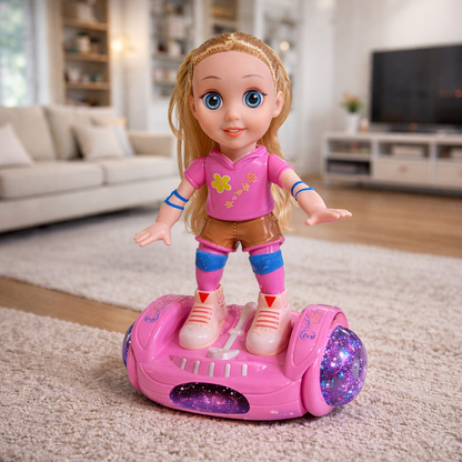 Unisex Kids Musical Balance Car Doll Toy with lights and sounds, for toddler developmental play