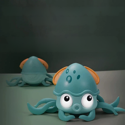 Unisex kids musical crawling robot toy with lights & sounds, encouraging baby's active play