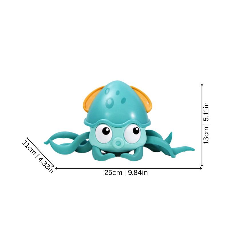 Interactive developmental toddler toy, a musical crawling robot for engaging infant sensory play