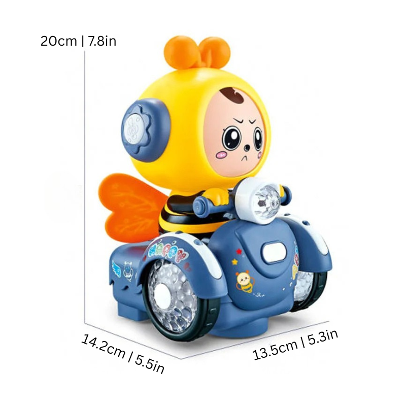 Interactive kids musical robot toy, spins and plays music, perfect for boys and girls, sensory play.