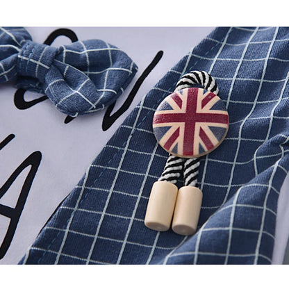 Stylish kids plaid summer set, unisex t-shirt and shorts in soft cotton for toddlers
