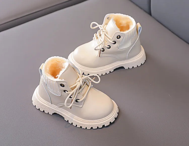 Toddler warm boots, orange, anti-skid, plush lining for ultimate coziness