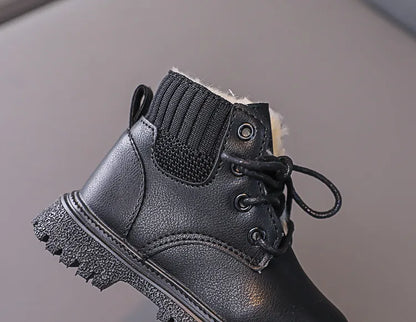 Unisex children's footwear, grey, anti-skid bottom, plush-lined warm boots