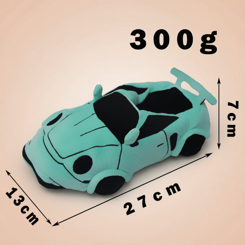 Unisex children's racing car plush slippers from a top-down view, comfortable and warm