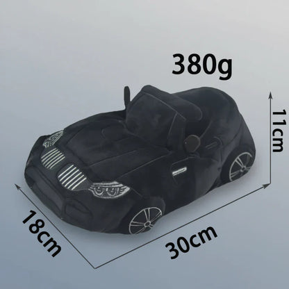 Red racing car slippers for children on a soft carpet, ultimate comfort and warmth