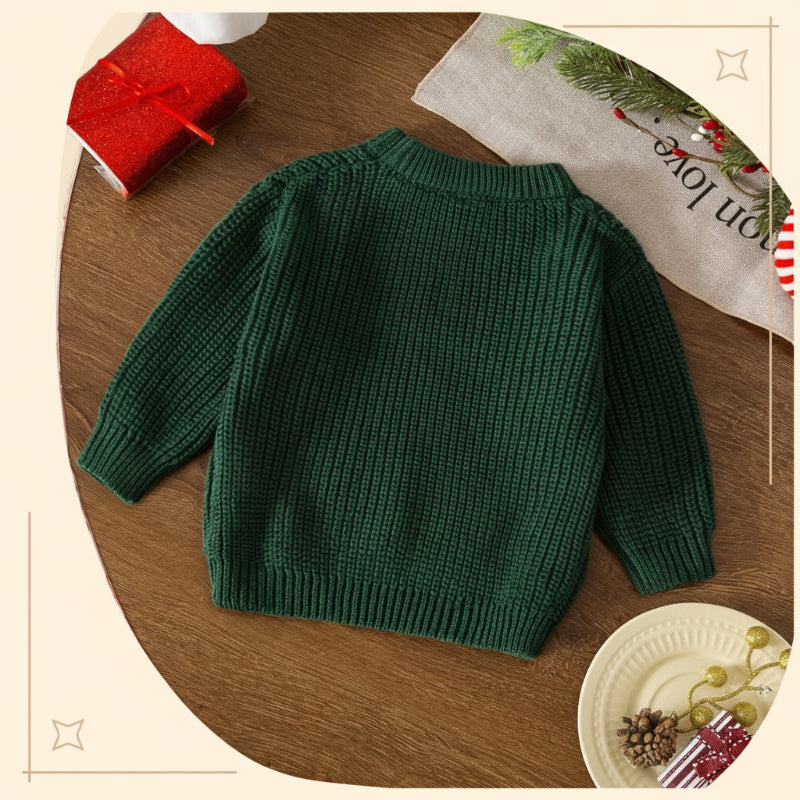 Unisex children's festive red cotton Christmas sweatshirt with snowman graphic, warm winter wear.