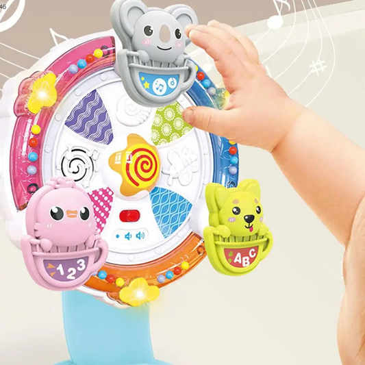 Unisex Kids Sensory Spinning Toy for babies & toddlers, enhancing early development with vibrant colors & suction cup base.