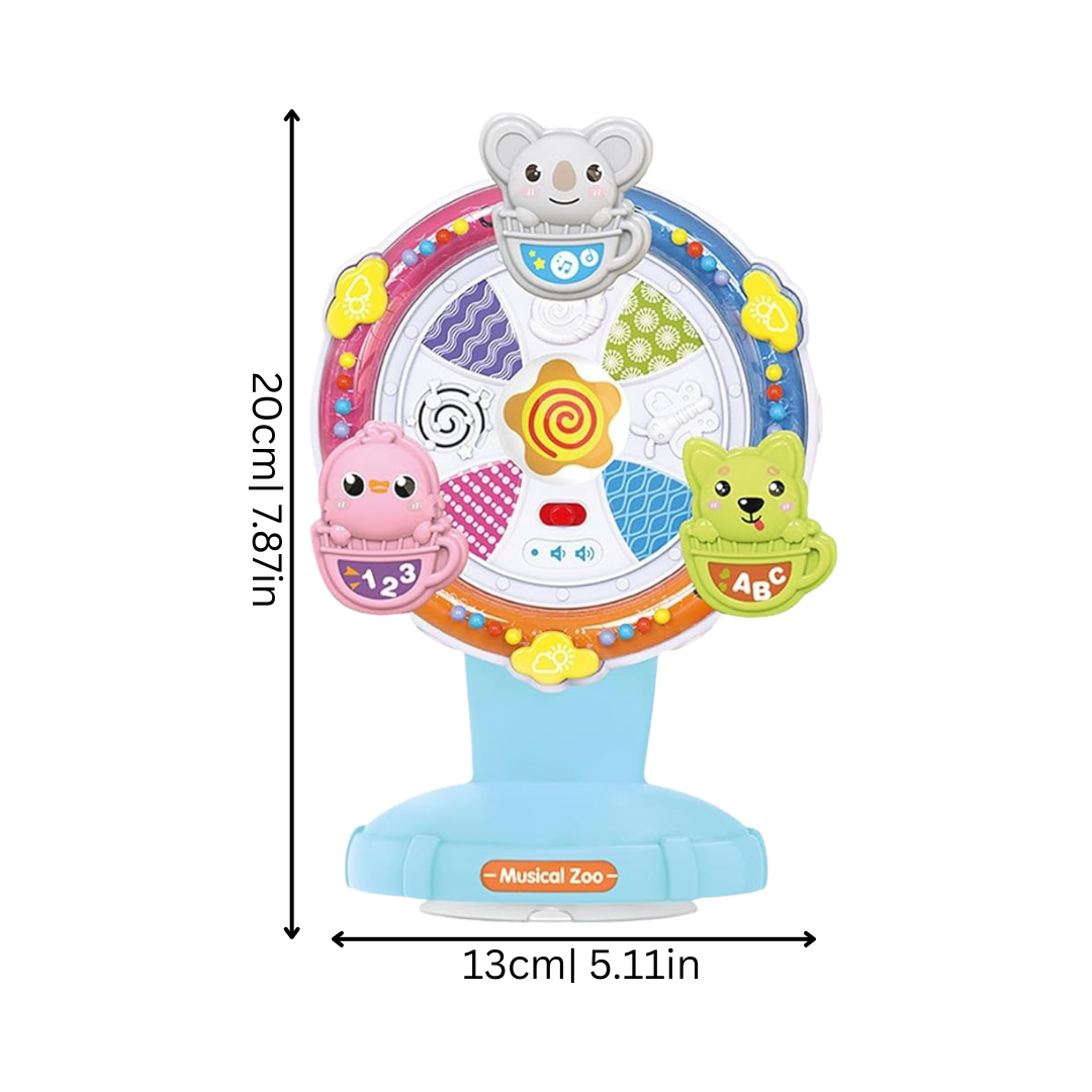 Baby sensory spinning toy for tactile stimulation & fine motor skills, ideal for bath time or high chair play.