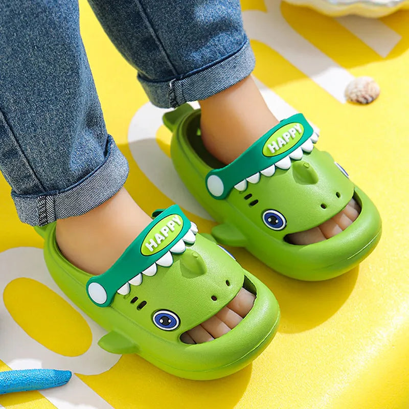 Unisex Kids' Shark Slippers - Fun Non-Slip Summer Slides for Playtime