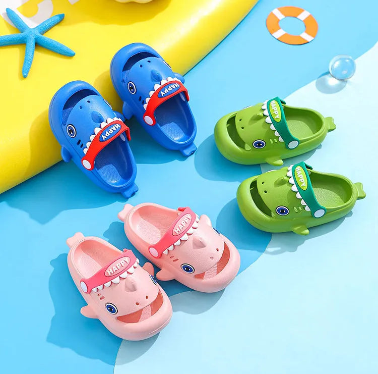 Unisex Kids' Shark Slippers - Fun Non-Slip Summer Slides for Playtime