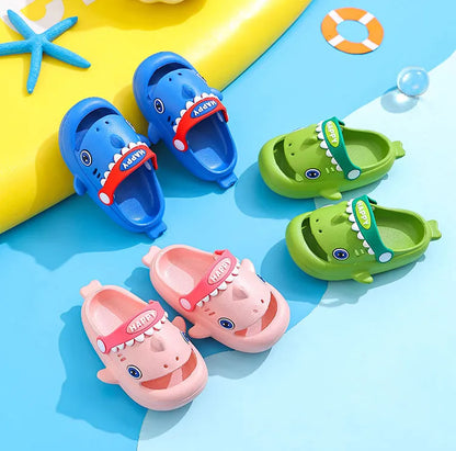 Unisex Kids' Shark Slippers - Fun Non-Slip Summer Slides for Playtime