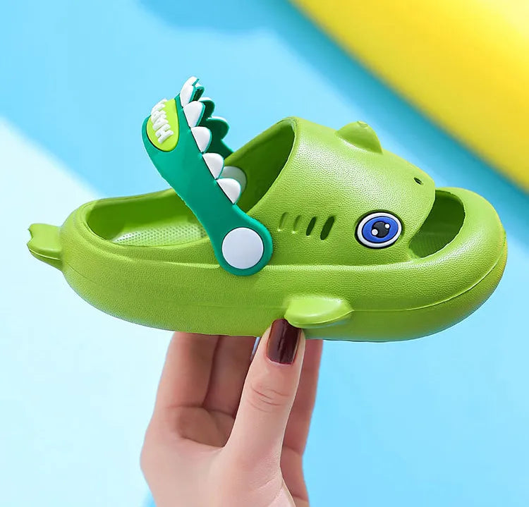 Unisex Kids' Shark Slippers - Fun Non-Slip Summer Slides for Playtime