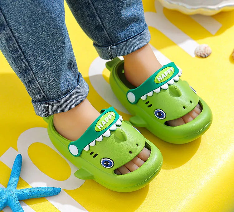 Unisex Kids' Shark Slippers - Fun Non-Slip Summer Slides for Playtime