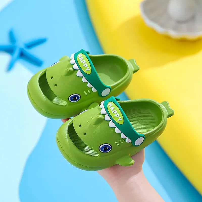 Unisex Kids' Shark Slippers - Fun Non-Slip Summer Slides for Playtime
