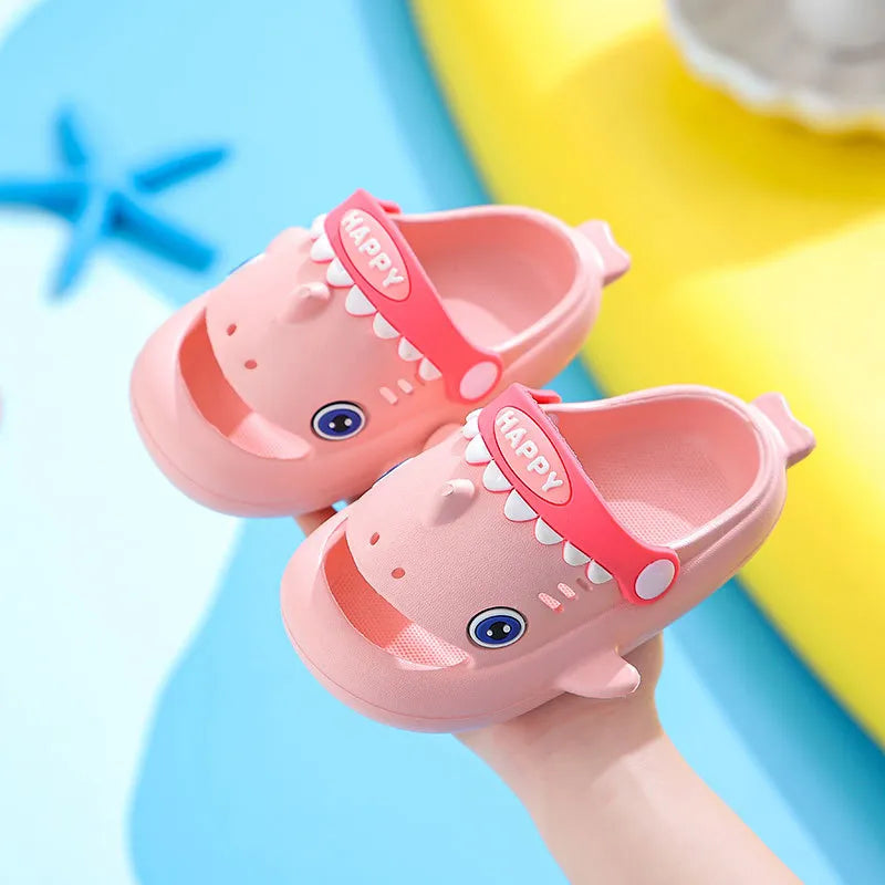 Unisex Kids' Shark Slippers - Fun Non-Slip Summer Slides for Playtime