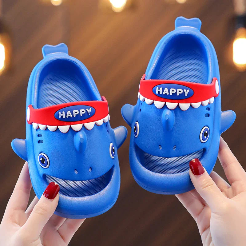 Unisex Kids' Shark Slippers - Fun Non-Slip Summer Slides for Playtime