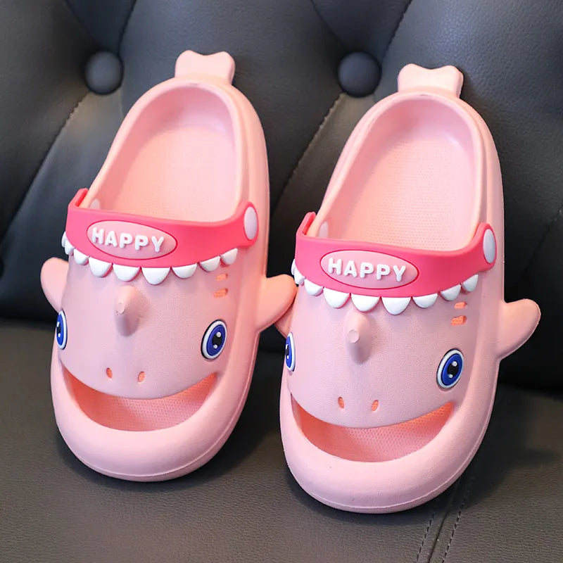 Unisex Kids' Shark Slippers - Fun Non-Slip Summer Slides for Playtime