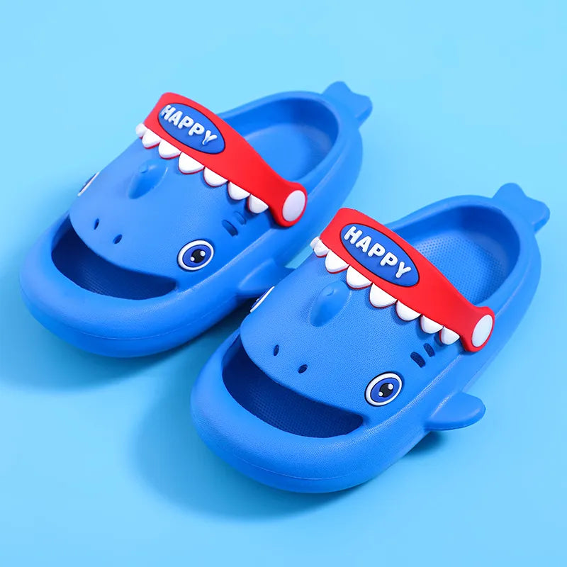 Unisex Kids' Shark Slippers - Fun Non-Slip Summer Slides for Playtime