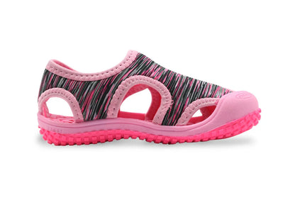 Sporty unisex toddler sandals, black with white details, great for everyday summer wear