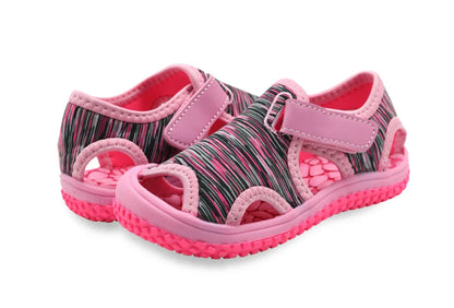 Toddler summer footwear, vibrant multi-color sport sandals, easy to put on and take off