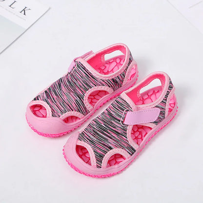 Toddler beach sandals with easy adjustable strap, ensuring a snug fit for growing feet