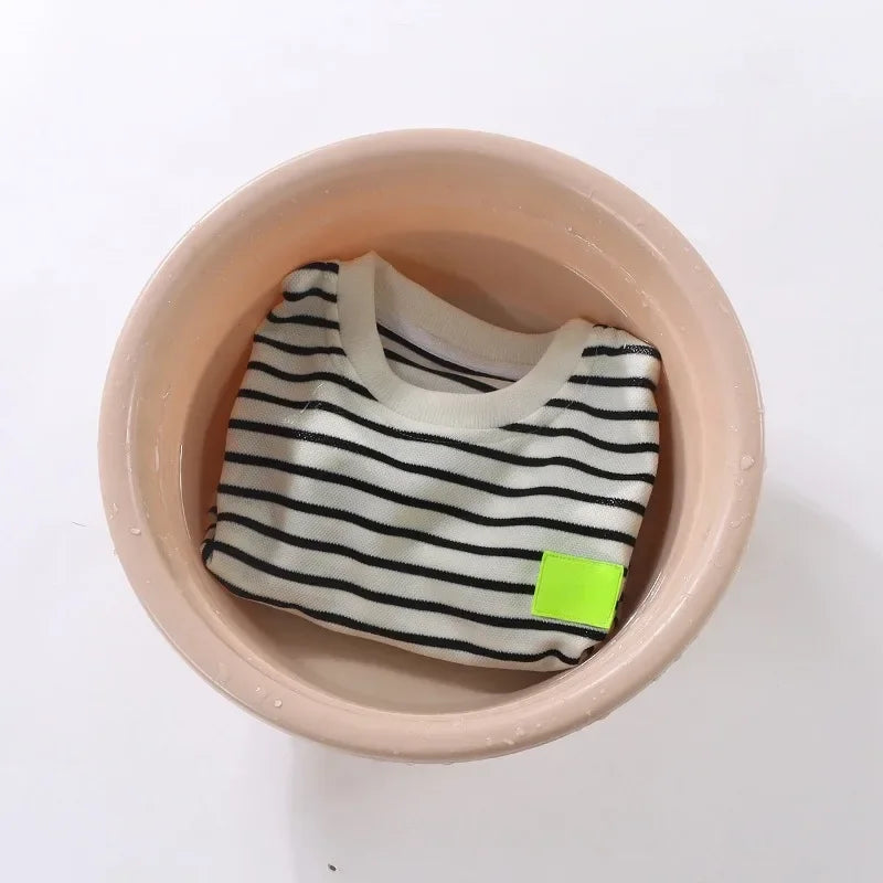 Playwear for active kids: unisex striped shirt and shorts set designed for comfort and style