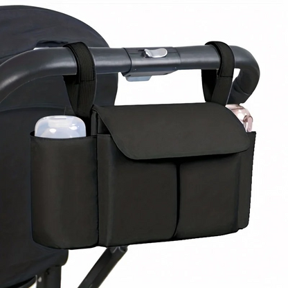 Compact and durable diaper bag stroller organizer, essential storage for kids' items on the go