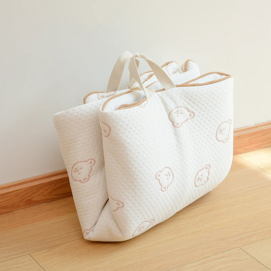 Unisex Kids Summer Cool Folding Nap Mat for Toddlers with bear print, kindergarten essential