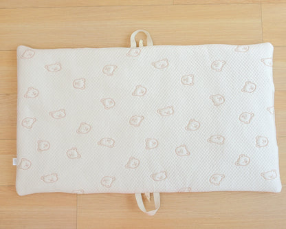 Folding nap mat for kids, unisex "Summer Cool" with bear print, versatile bay window cushion