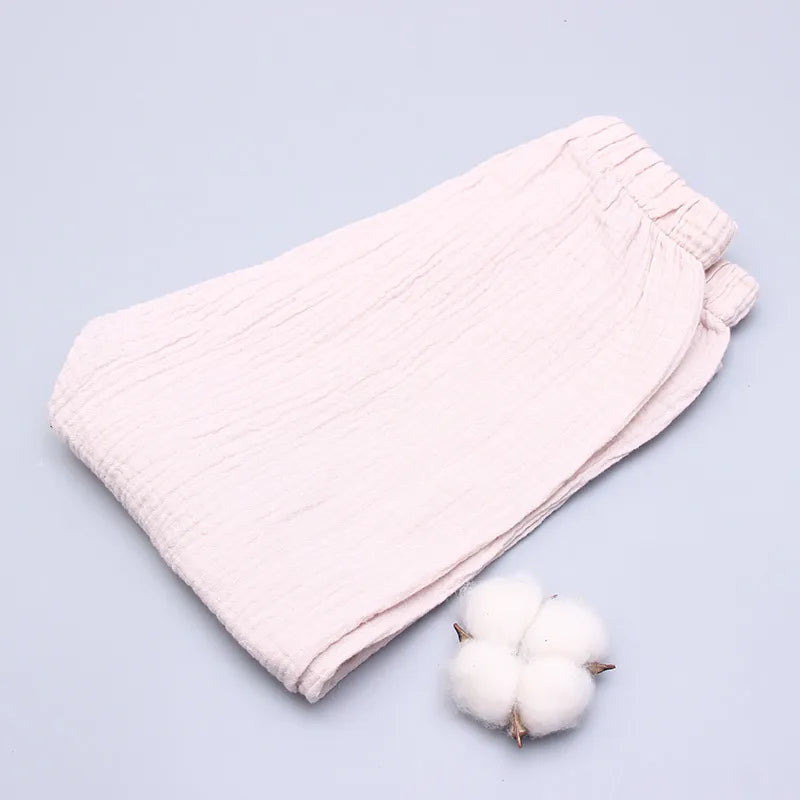 Unisex cotton blend summer pants, elastic waist, easy to wear for active play