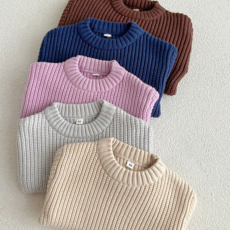 Unisex kids super soft knitted sweater in cozy cotton, perfect for toddler winter wear