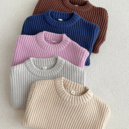 Unisex kids super soft knitted sweater in cozy cotton, perfect for toddler winter wear
