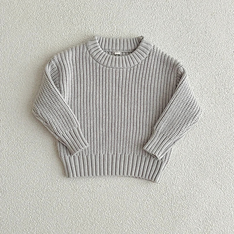 Long-sleeve knitted top, comfortable and soft cotton, great for kids' winter fashion